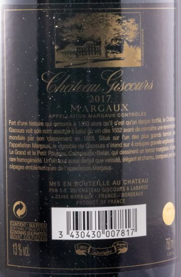 2017 Château Giscours Margaux tinto