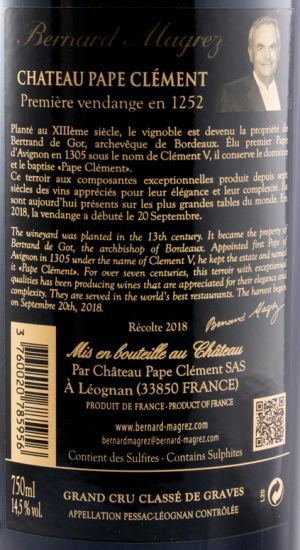 2018 Château Pape Clément Pessac-Léognan tinto