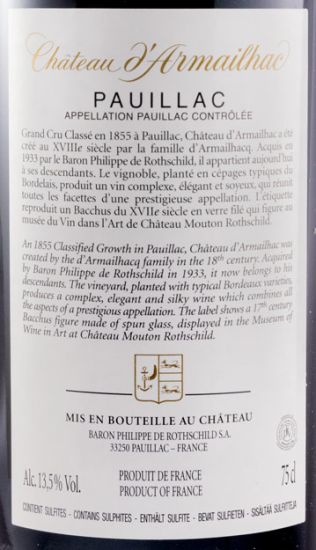 2016 Château d'Armailhac Baron Philippe de Rothschild Pauillac tinto