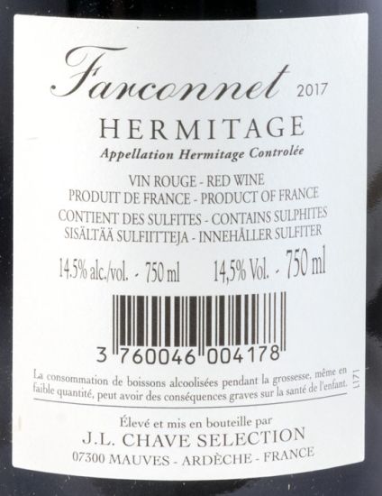 2017 Domaine Jean-Louis Chave Sélection Farconnet Hermitage tinto