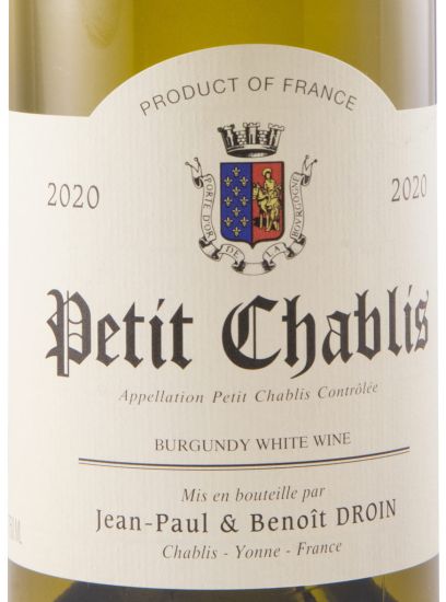 2020 Jean-Paul & Benoît Droin Petit Chablis white
