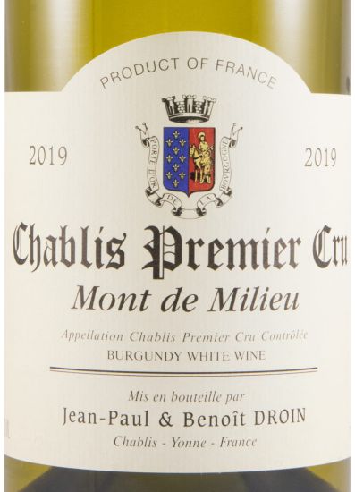 2019 Jean-Paul & Benoît Droin Mont de Milieu Premier Cru Chablis white