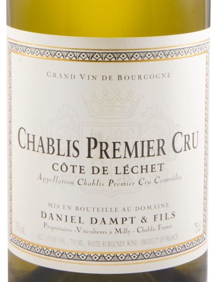 2019 Domaine Daniel Dampt Côte de Léchet Premier Cru Chablis branco