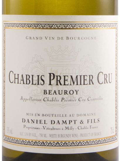 2019 Domaine Daniel Dampt Beauroy Premier Cru Chablis branco