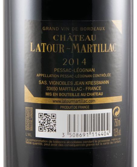 2014 Château Latour-Martillac Pessac-Léognan tinto