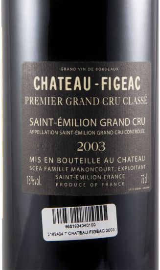 2003 Château-Figeac Saint-Émilion tinto