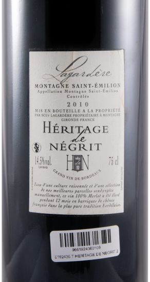 2010 Héritage de Négrit Montagne Saint-Émilion tinto