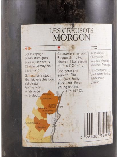 1985 Les Heritiers Thorin Les Creusots Morgon Cru du Beaujolais tinto
