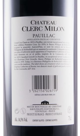 2018 Château Clerc Milon Pauillac tinto