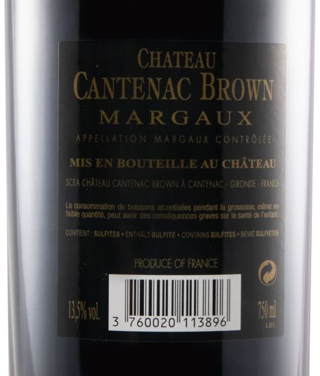 2018 Château Cantenac Brown Margaux tinto
