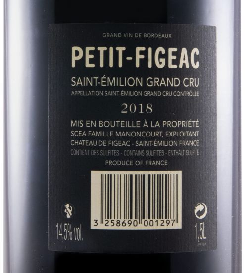 2018 Château Figeac Petit-Figeac Saint-Émilion red 1.5L