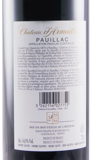 2018 Château d'Armailhac Baron Philippe de Rothschild Pauillac tinto