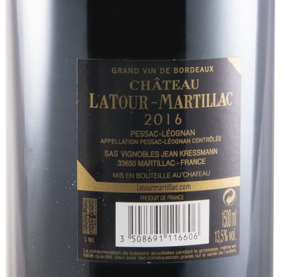 2016 Château Latour-Martillac Pessac-Léognan red 1.5L