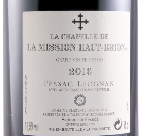 2016 Château La Mission Haut-Brion La Chapelle de La Mission Haut-Brion Pessac-Léognan tinto