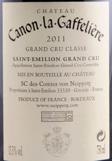 2011 Château Canon-La-Gaffelière Saint-Émilion tinto