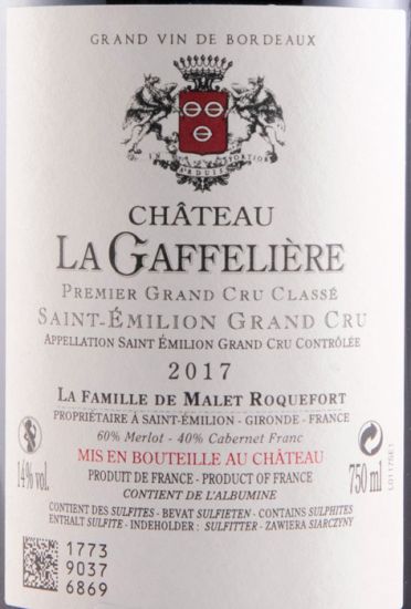 2017 Château La Gaffelière Saint-Émilion tinto