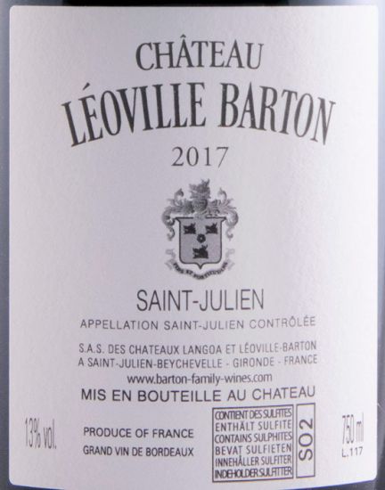 2017 Château Léoville Barton Saint-Julien tinto