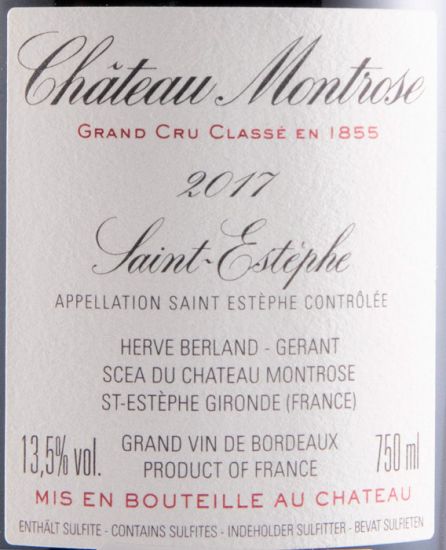 2017 Château Montrose Saint-Estèphe red