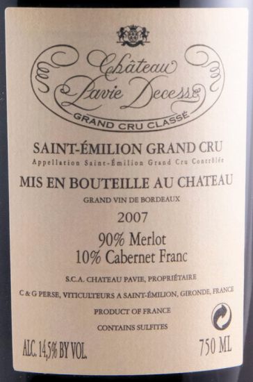 2007 Château Pavie-Decesse Saint-Émilion tinto