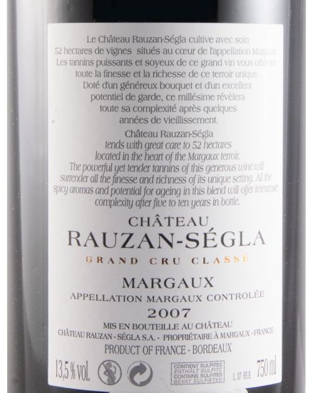 2007 Château Rauzan-Ségla Margaux tinto