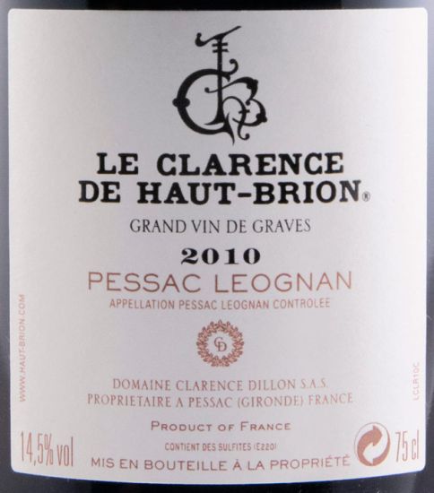 2010 Château Haut-Brion Le Clarence de Haut-Brion Pessac-Léognan tinto