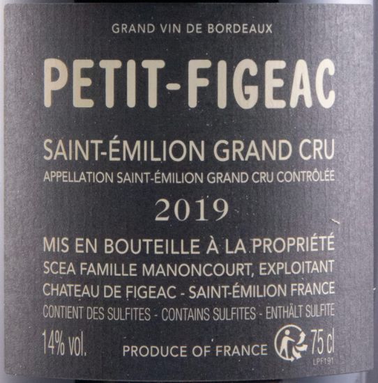 2019 Château Figeac Petit-Figeac Saint-Émilion red