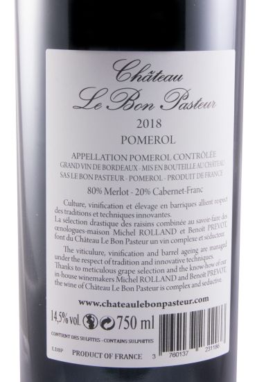 2018 Château Le Bon Pasteur Pomerol tinto