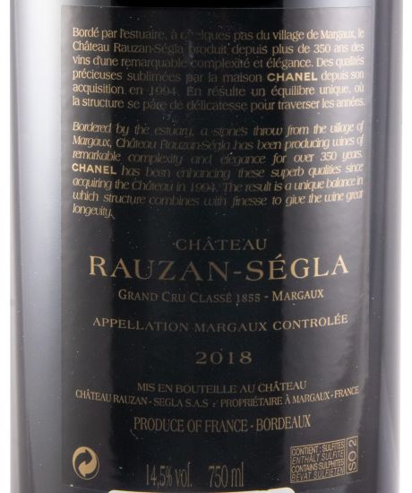 2018 Château Rauzan-Ségla Margaux red