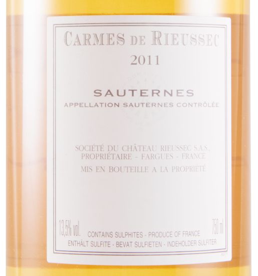 2011 Château Rieussec Carmes de Rieussec Sauternes branco