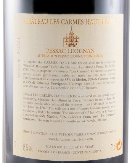 2007 Château Les Carmes Haut-Brion Pessac-Léognan tinto