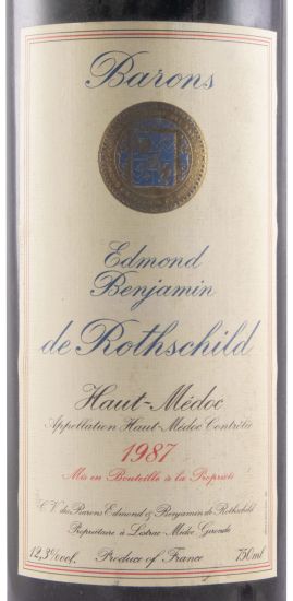 1987 Barons Edmond & Benjamin de Rothschild Haut-Médoc tinto