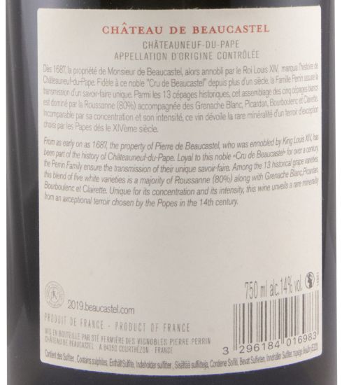2019 Château de Beaucastel Châteauneuf-du-Pape white