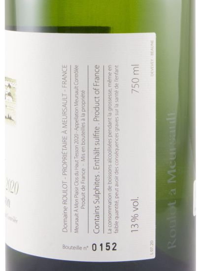 2020 Domaine Roulot À Mon Plaisir Clos du Haut Tesson Meursault branco