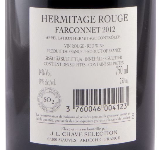 2012 Domaine Jean-Louis Chave Sélection Farconnet Hermitage tinto