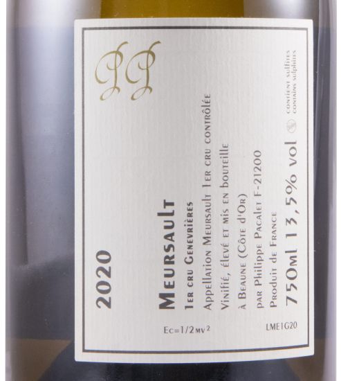 2020 Philippe Pacalet Genevrières Meursault branco