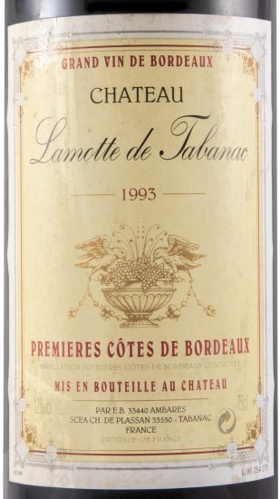 1993 Château Lamotte de Tabanac Côtes de Bordeaux red