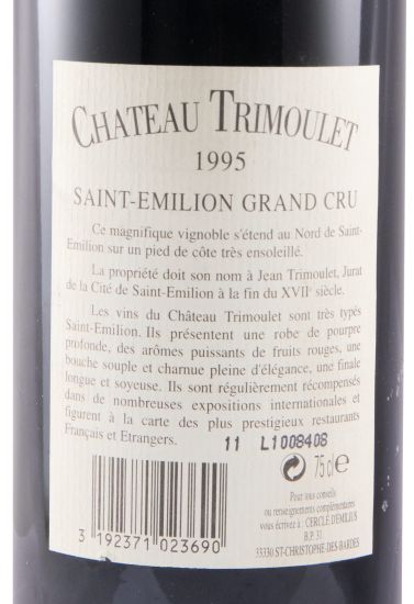 1995 Château Trimoulet Saint-Émilion red