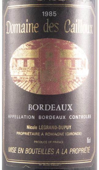 1985 Nicole Legrand-Dupuy Domaine des Cailloux tinto