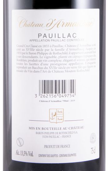 2019 Château d'Armailhac Pauillac tinto