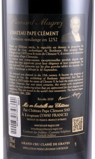 2020 Château Pape Clément Pessac-Léognan tinto