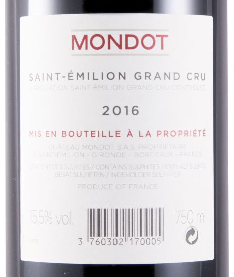 2016 Mondot Saint-Émilion tinto