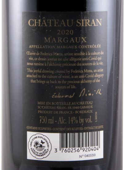 2020 Château Siran Margaux red