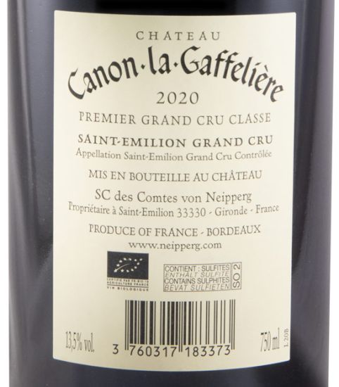 2020 Château Canon-La-Gaffelière Saint-Émilion biológico tinto