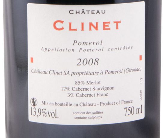 2008 Château Clinet Pomerol red