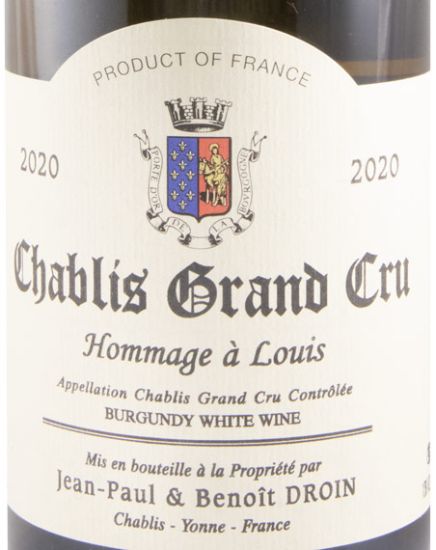 2020 Jean-Paul & Benoît Droin Hommage à Louis Chablis Grand Cru white