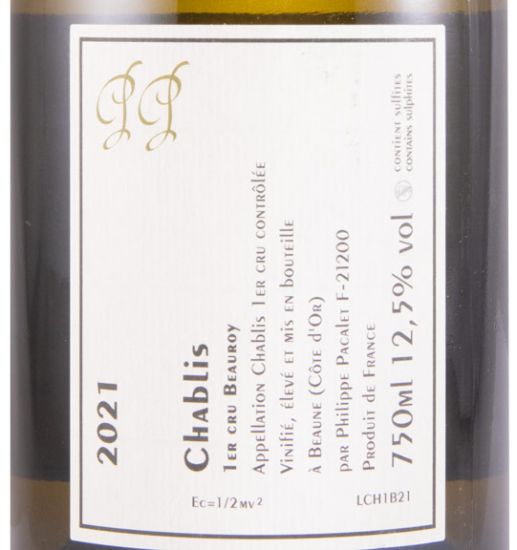 2021 Philippe Pacalet Chablis Beauroy branco