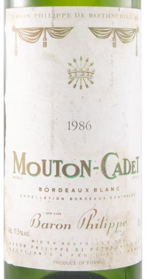 1986 Baron Philippe de Rothschild Mouton Cadet Pauillac branco