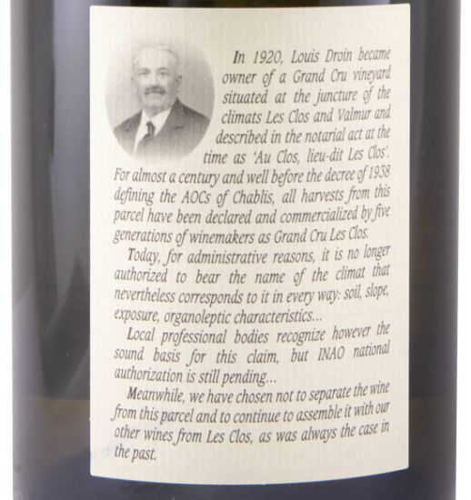 2021 Jean-Paul & Benoît Droin Hommage à Louis Chablis Grand Cru white
