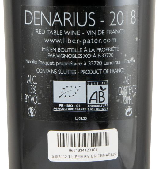 2018 Liber Pater Denarius organic red