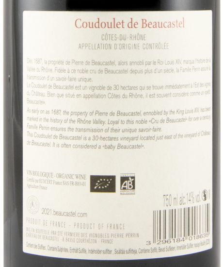 2021 Coudoulet de Beaucastel Côtes du Rhone biológico tinto